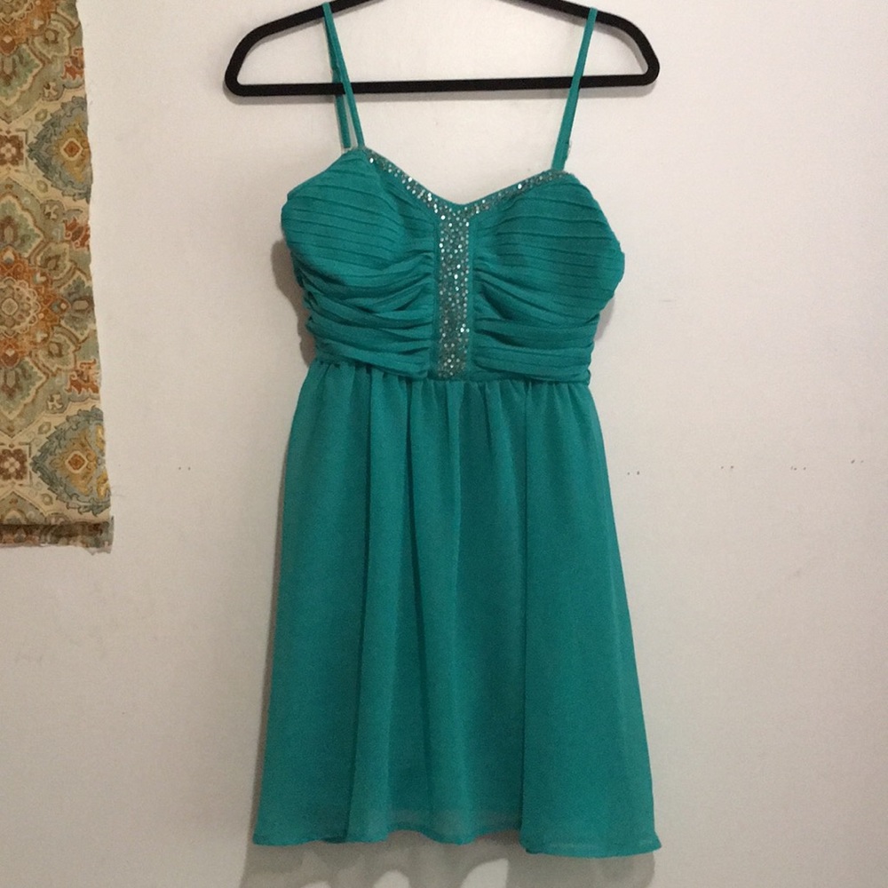Teal homecoming dress